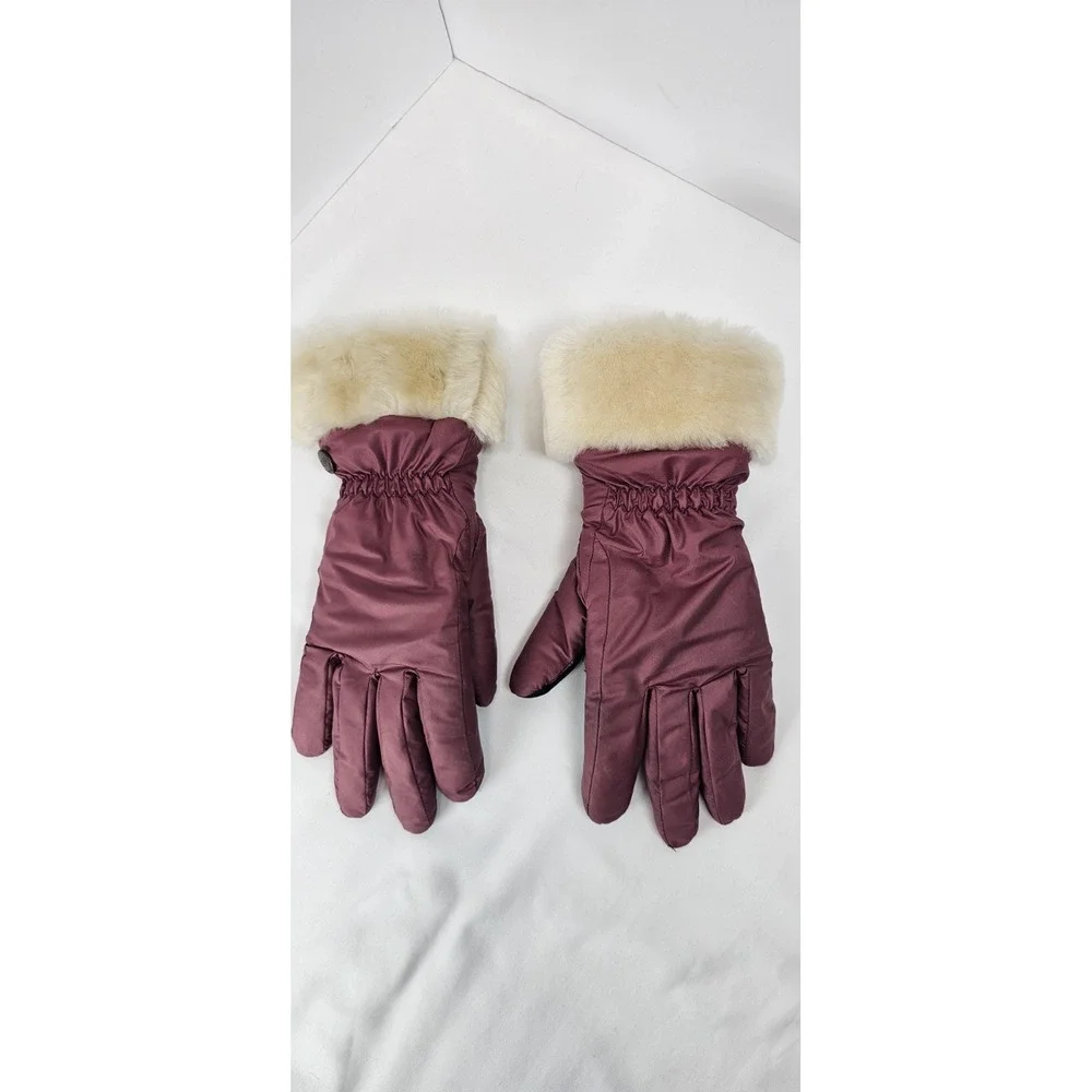 UGG Touchscreen Tech Gloves Womens S/M Pink Leather Palm‎ Shearling